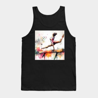 Artistic interpterion of an Olympian on the balance beam. Tank Top